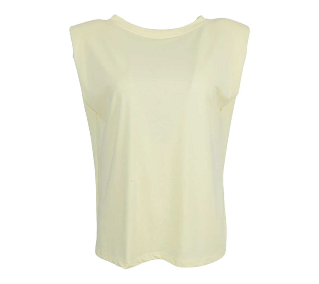 Camiseta mujer hombreras color amarillo