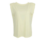 Camiseta mujer hombreras color amarillo