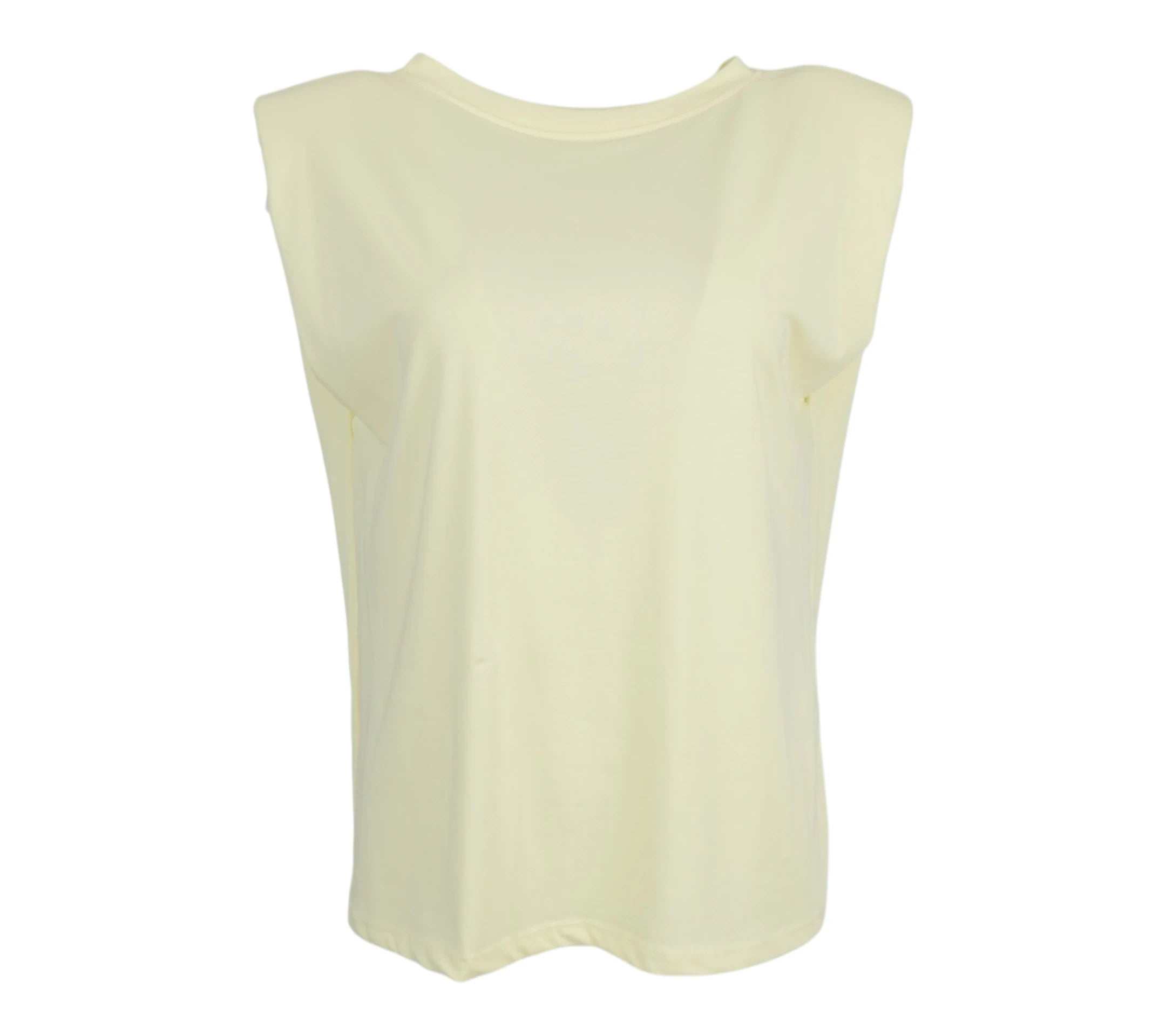Camiseta mujer hombreras color amarillo