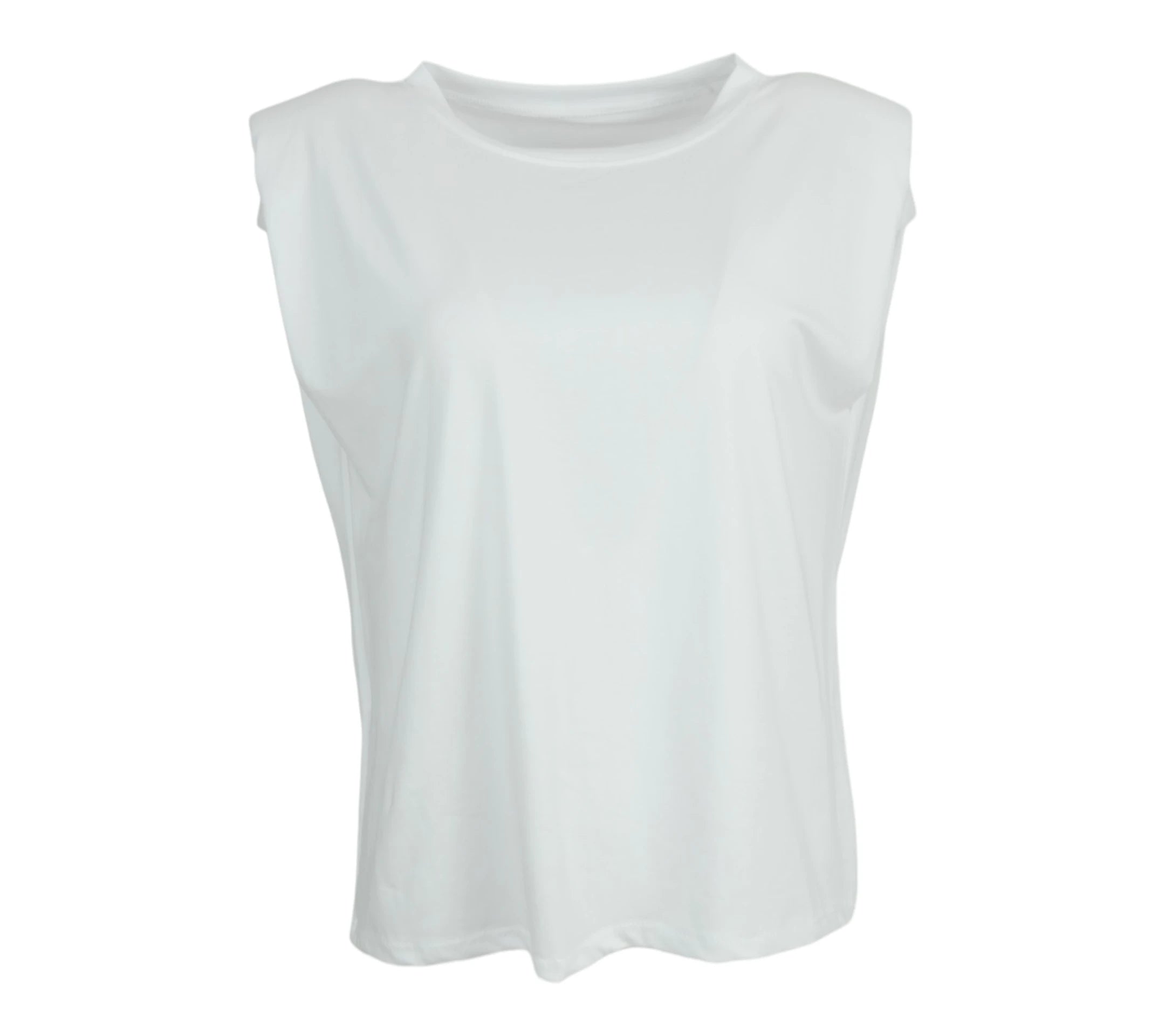 Camiseta mujer hombreras color blanco