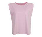 Camiseta mujer hombreras color rosa