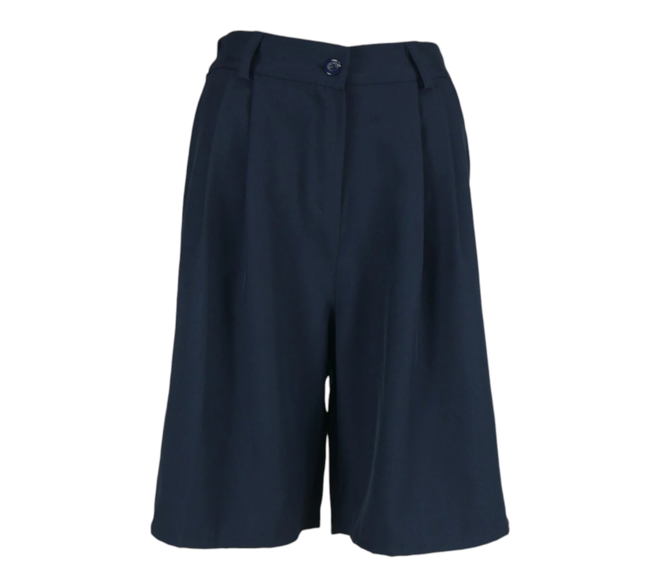 bermuda sastre fluida azul marino mujer