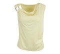 Top Aro mujer amarillo con detalle metálico en hombro