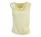 Top Aro mujer amarillo con detalle metálico en hombro