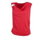 Top Aro mujer rojo con detalle aro metálico en hombro