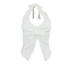 top halter blanco nudo frontal mujer