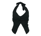 top halter negro nudo frontal mujer