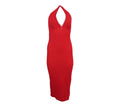 Vestido halter ajustado rojo intenso mujer