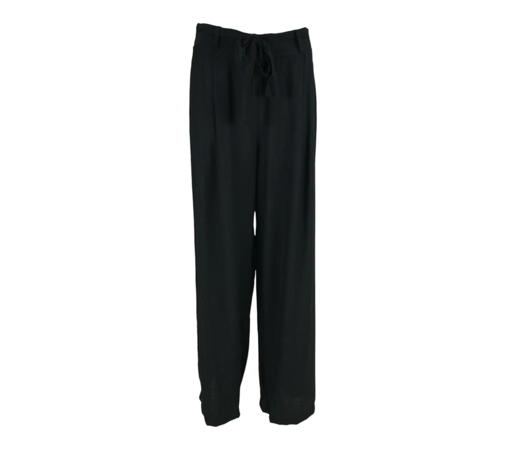 Pantalón fluido mujer negro con caída ligera