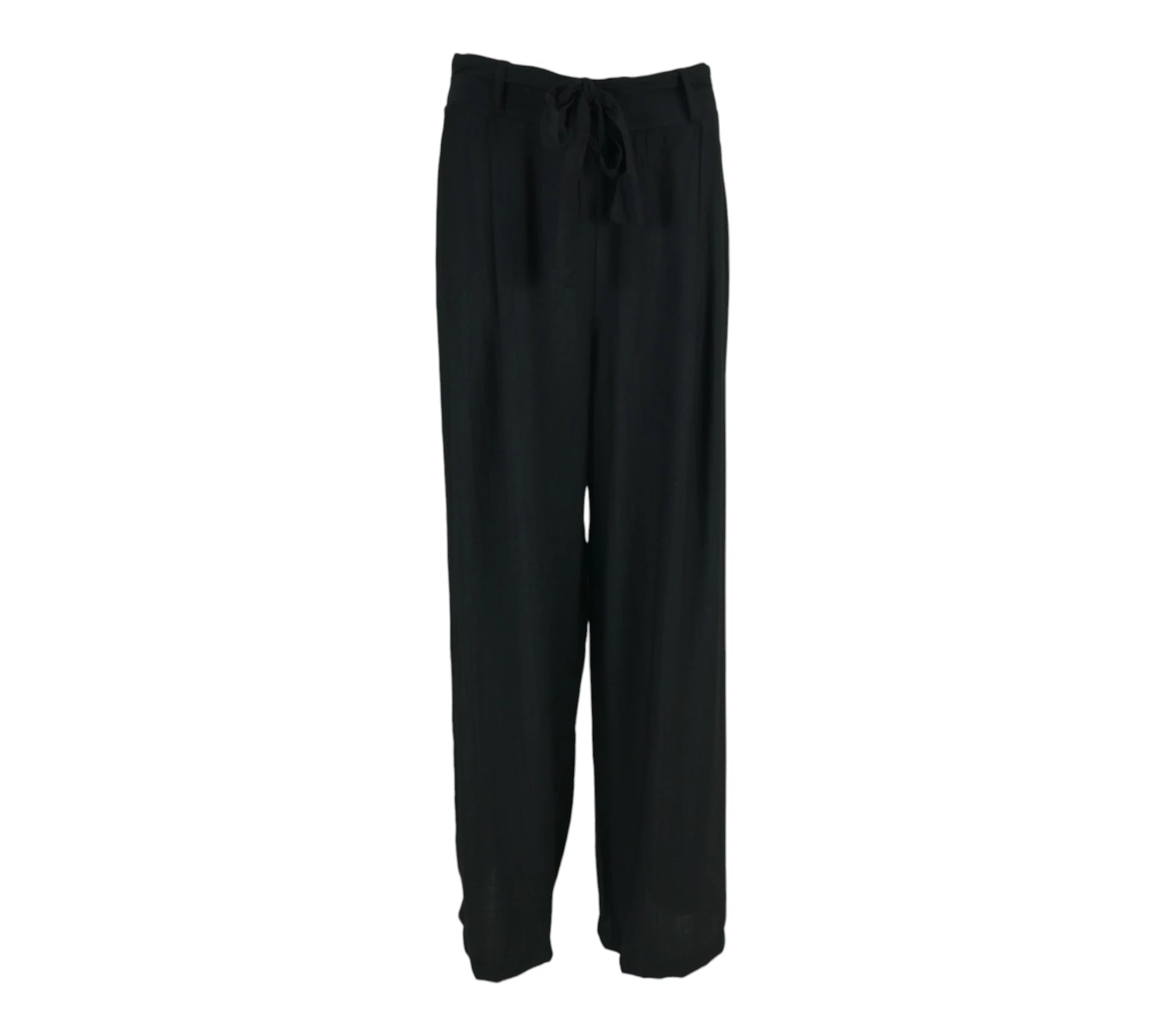 Pantalón fluido mujer negro con caída ligera