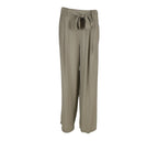 Pantalón fluido mujer taupe con detalle lazada