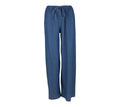 Pantalón azul de corte amplio con caída ligera y tejido suave