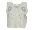 Chaleco Crochet color Blanco y Azul