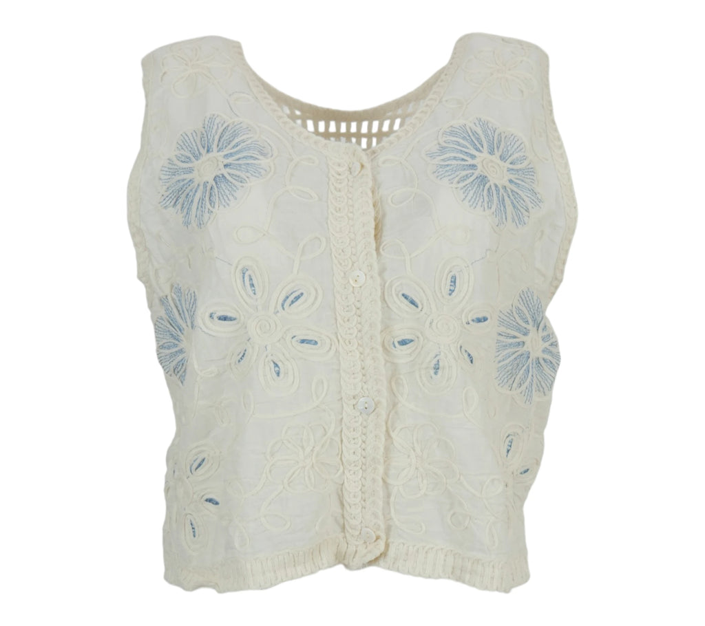 Chaleco Crochet color Blanco