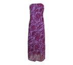 Vestido largo estampado floral rosa lila mujer