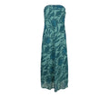 Vestido largo floral verde palabra de honor