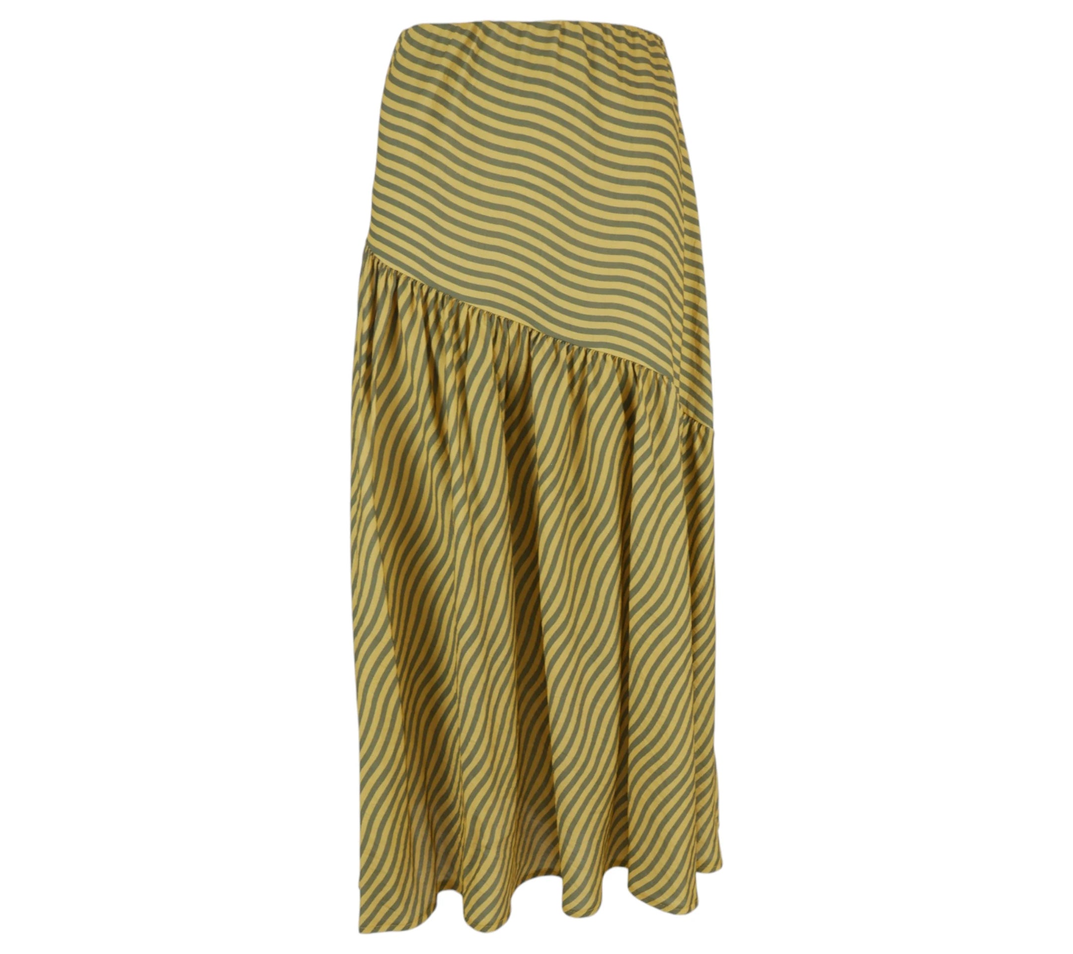 Falda Ondula de color  mostaza
