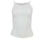 Top Tachas de color blanco