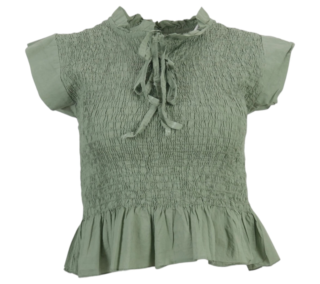 Look de Top Capri de color Caqui