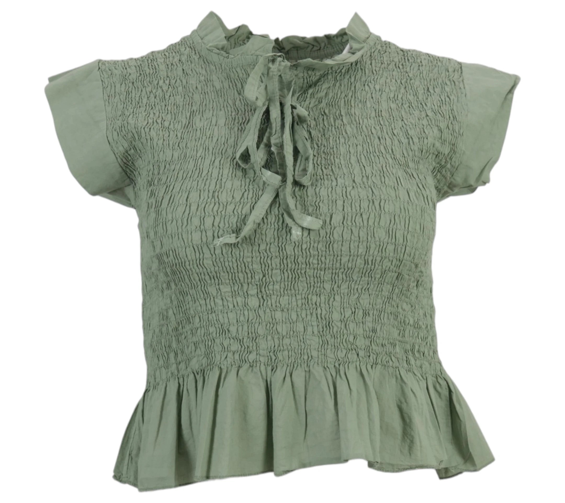 Look de Top Capri de color Caqui