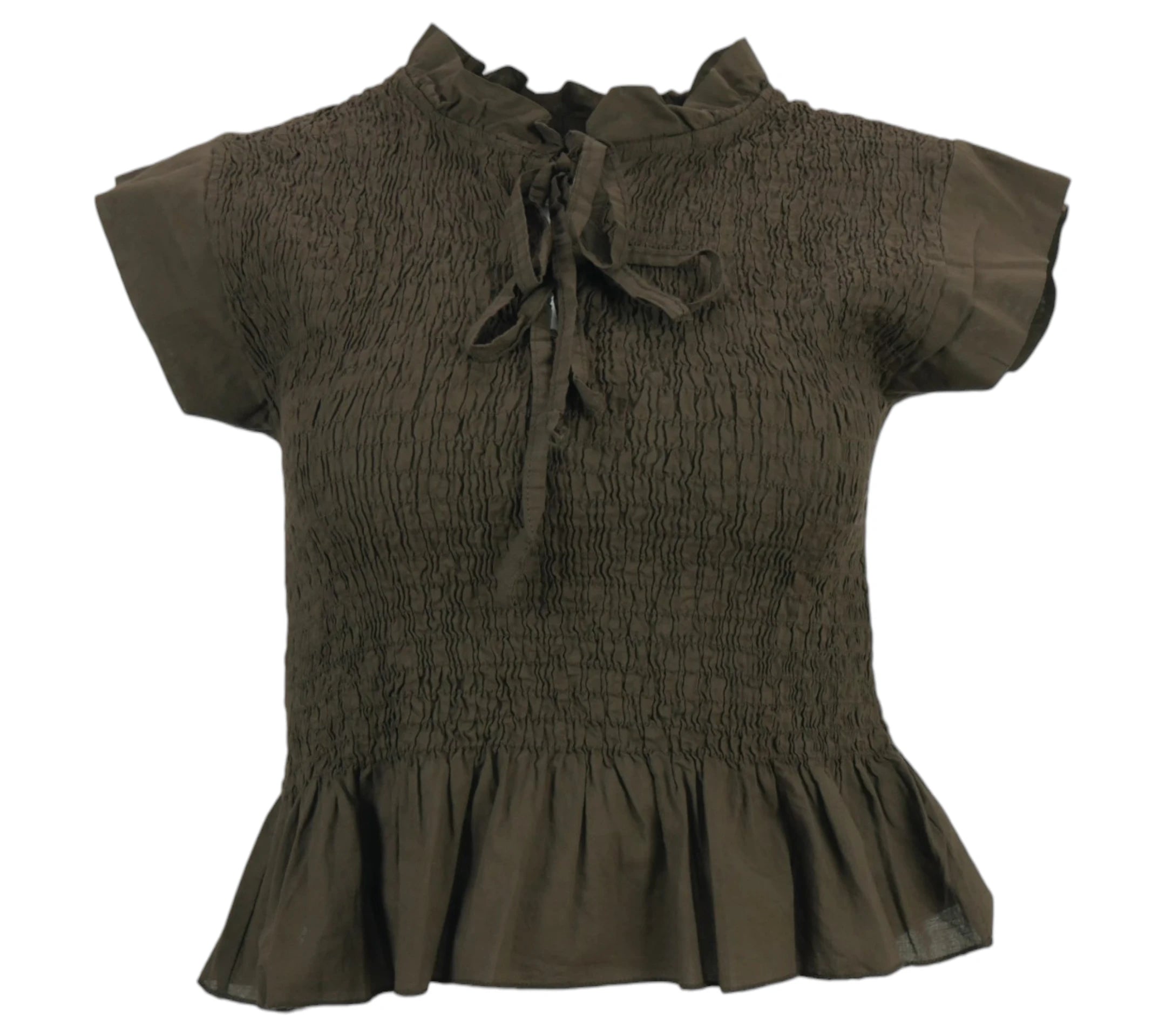 Look de Top Capri de color Marron