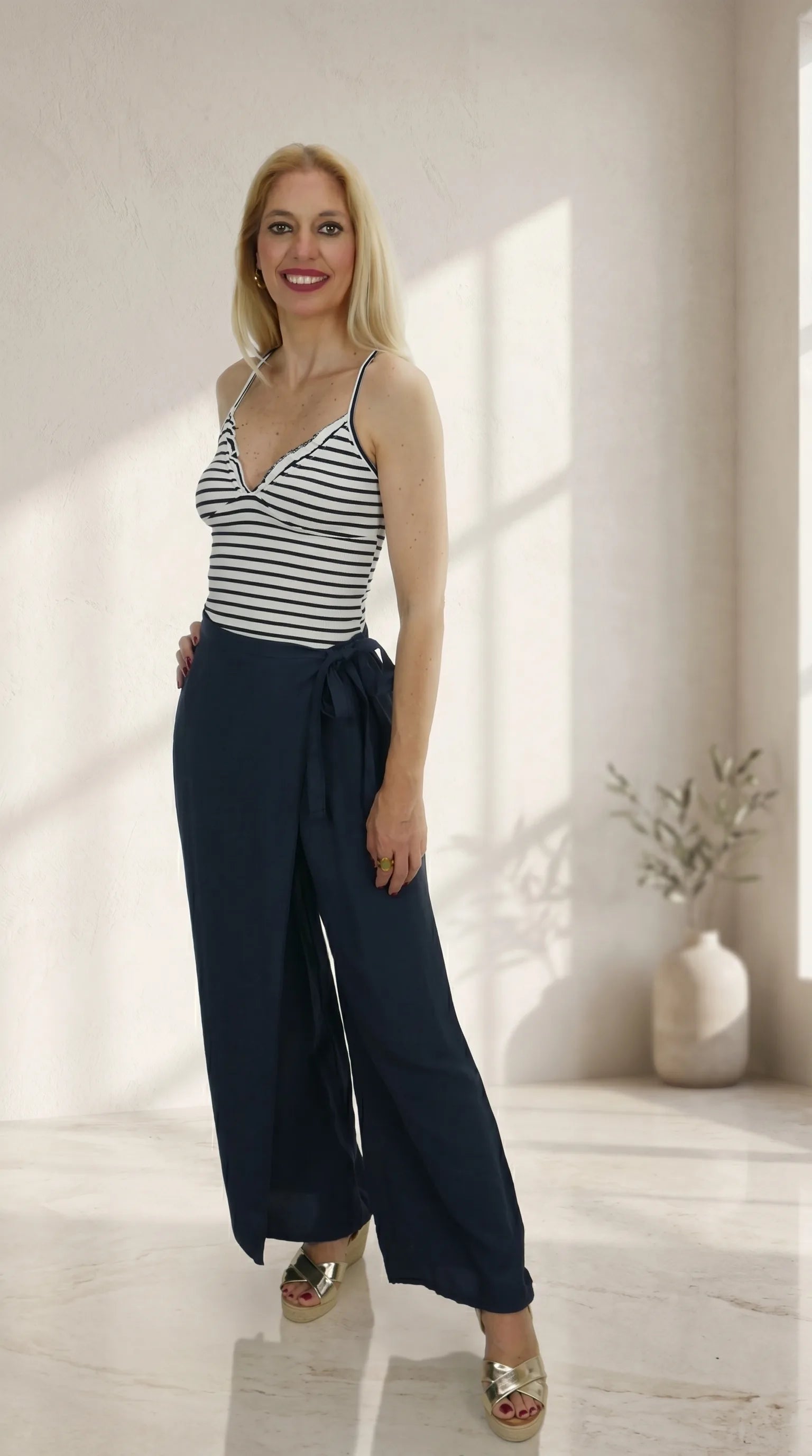 Look Top Marinero de Tirantes con pantalón Pantalón Conil