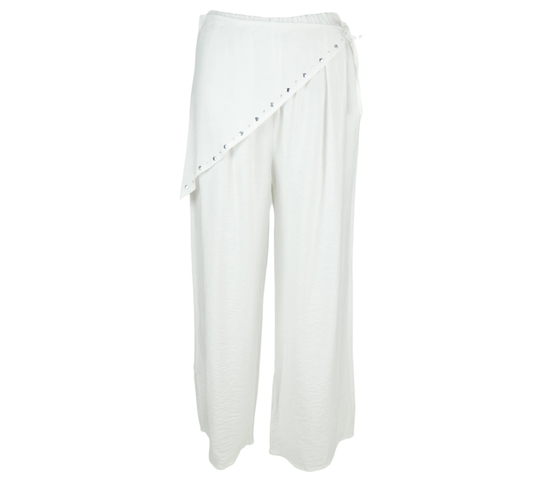 Pantalón Palazzo Pareo con Tachuelas color blanco