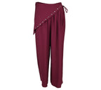 Pantalón Palazzo Pareo con Tachuelas color burdeo