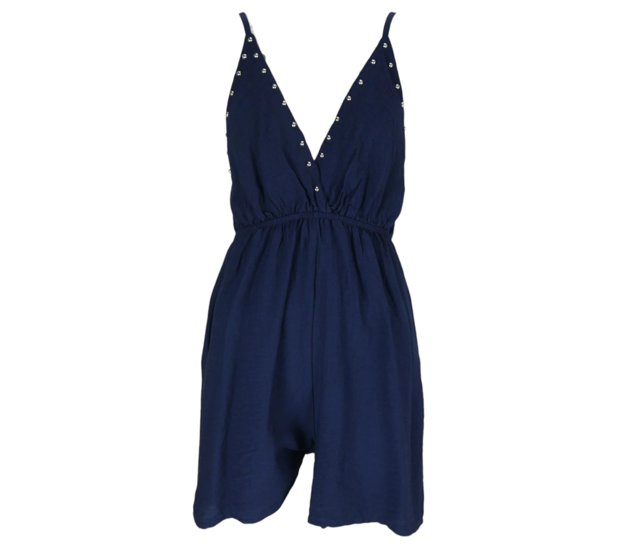 Mono Corto Boho con Tachuelas color azul marino