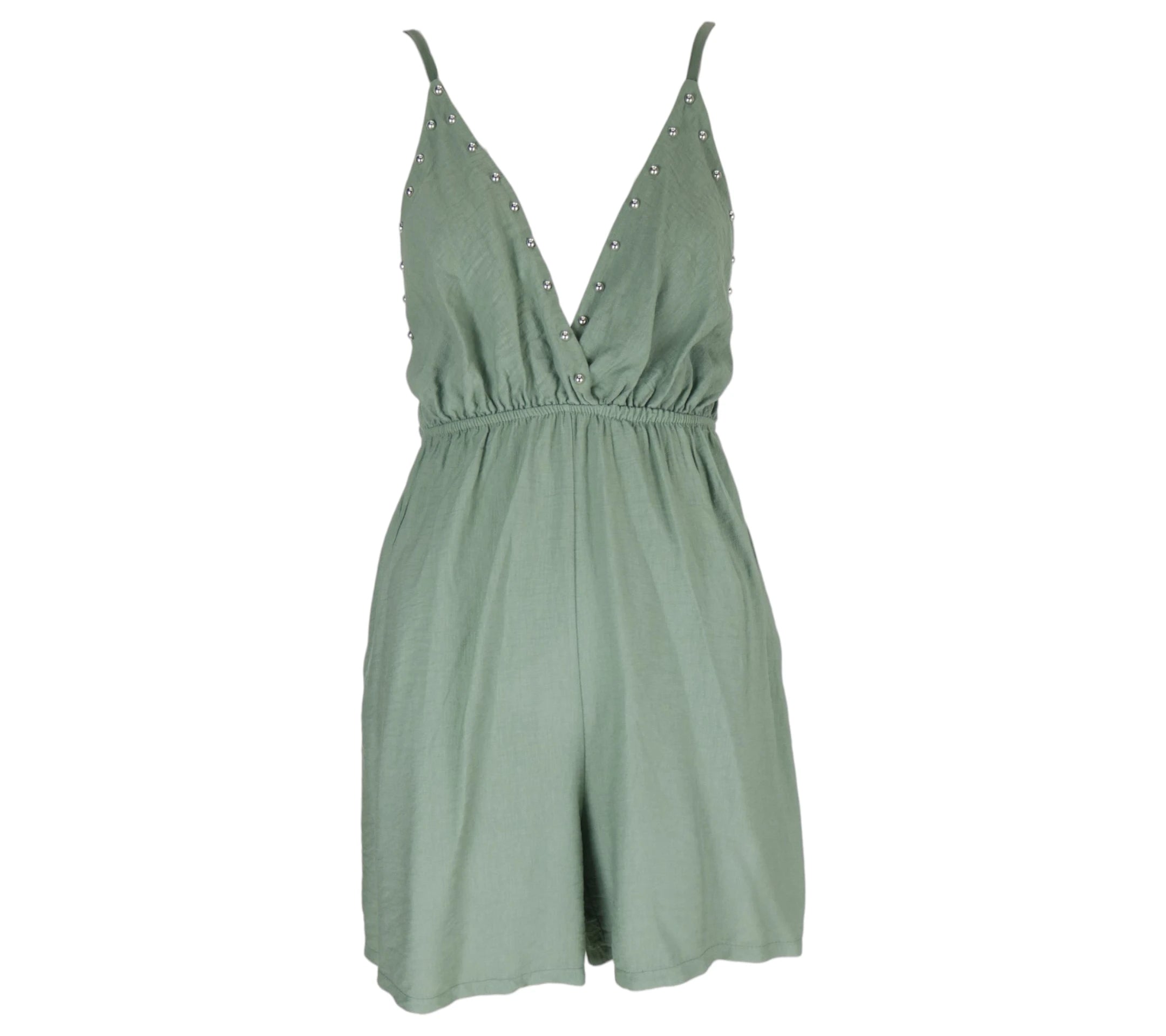 Mono Corto Boho con Tachuelas color caqui