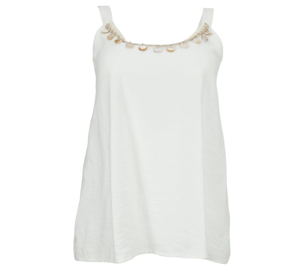 Look de Top Conchas de color Blanco