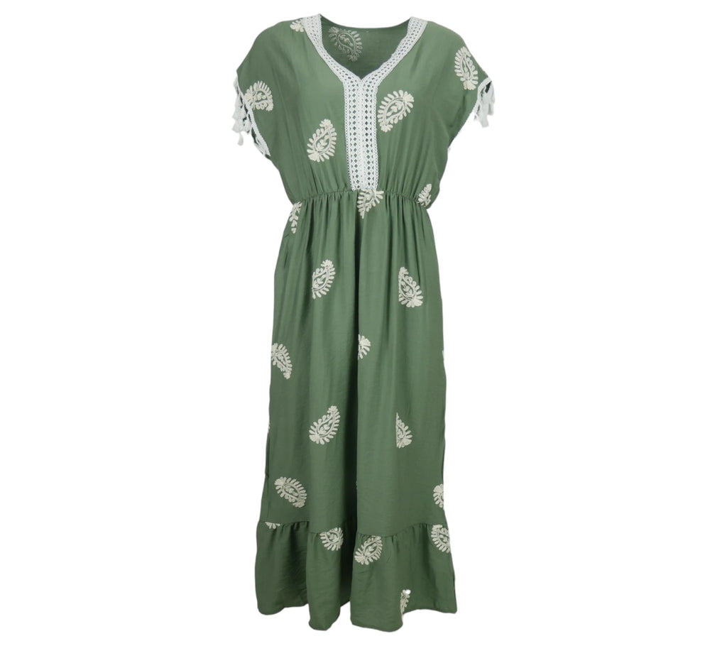 Vestido Boho color caqui