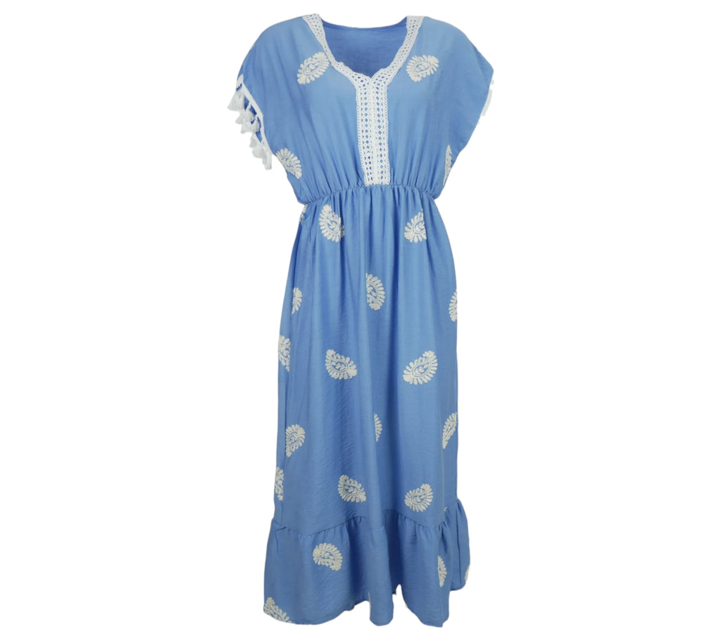 Vestido Boho color celeste