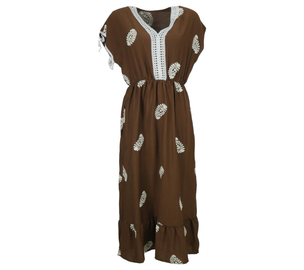 Vestido Boho color marrón