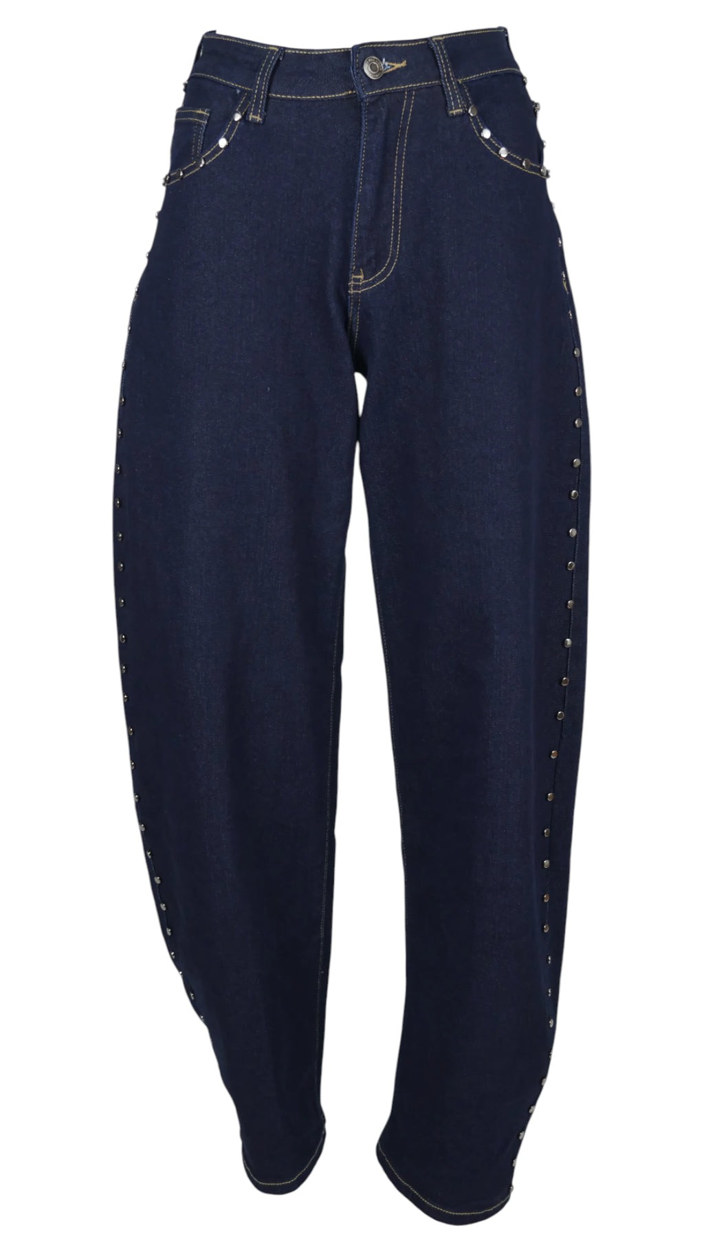 Jeans Tachas azul, detalle de la silueta y las tachas