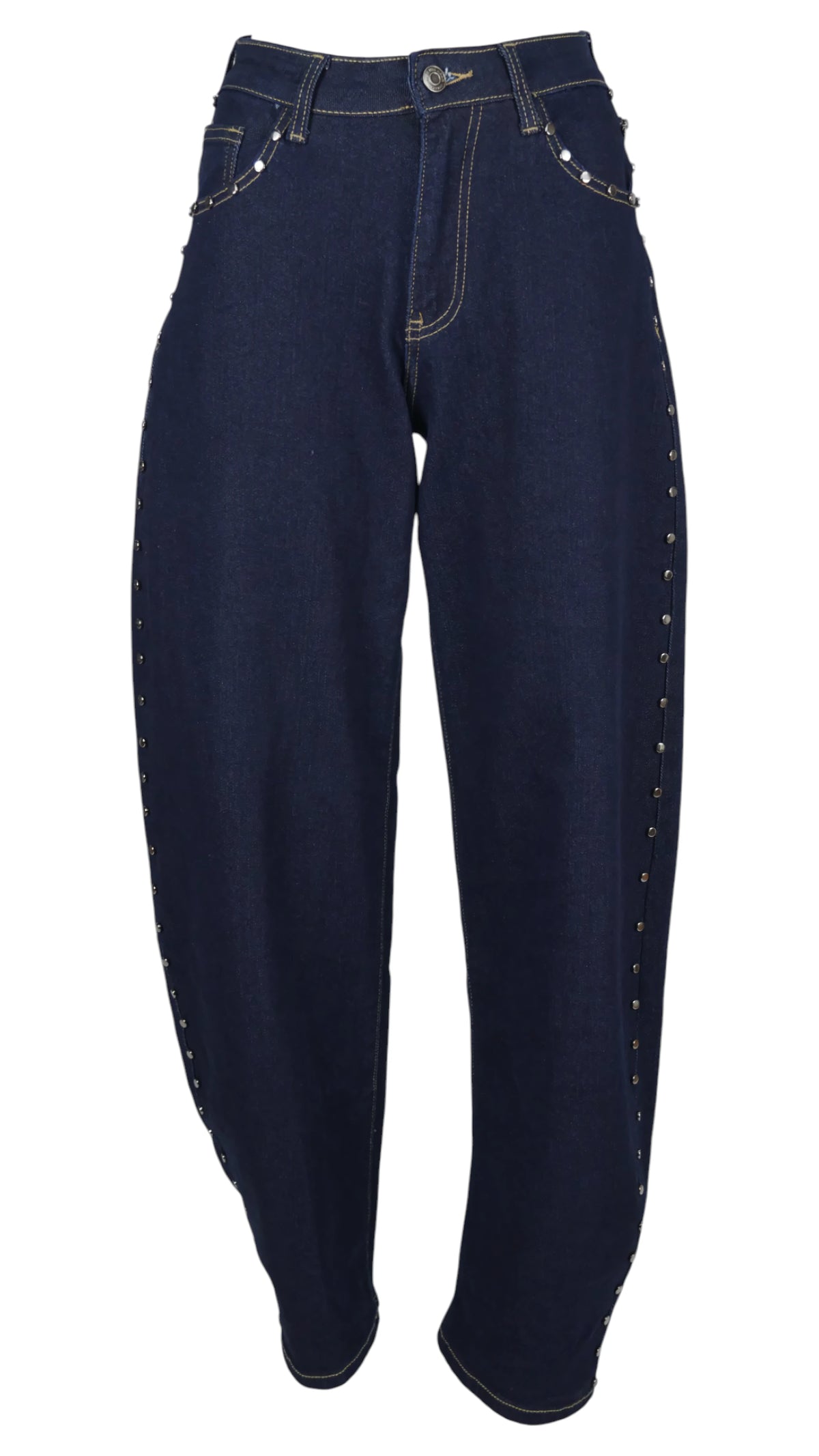 Jeans Tachas azul, detalle de la silueta y las tachas