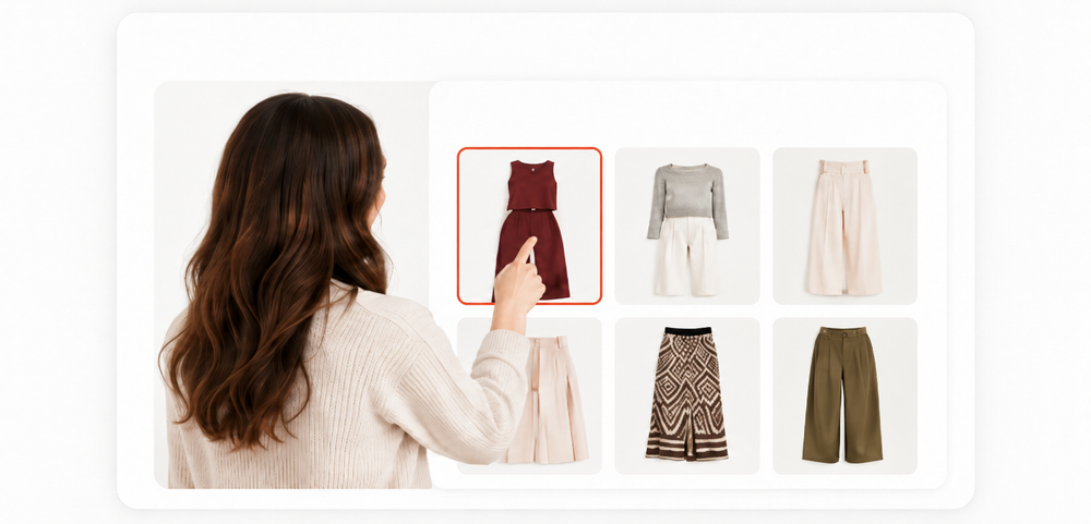Seleccionar prendas en el probador virtual de Actual Moda