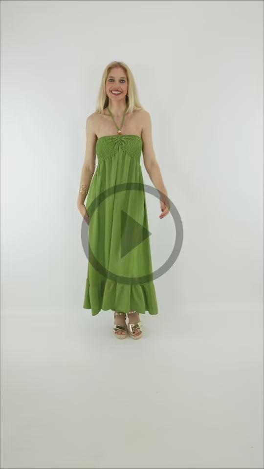 Video del Look Vestido Grecia con cuñas metalizadas