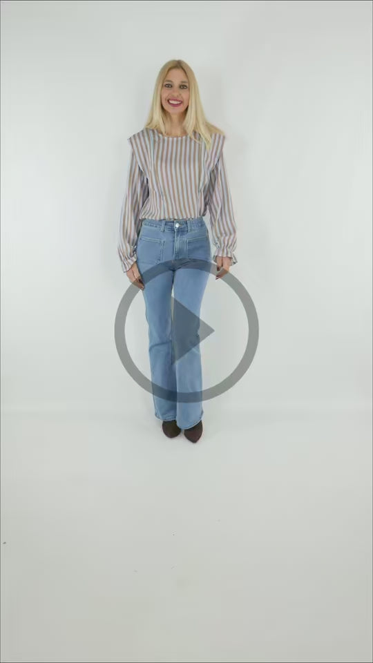 Blusa Rayas Volantes