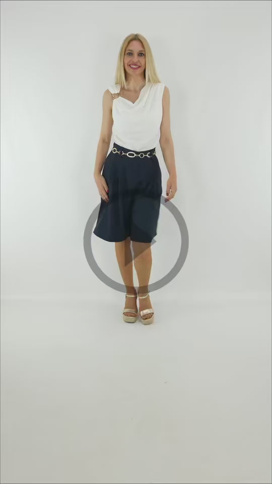 Video del Look de Bermuda Sastre de colo negro con top aro blanco