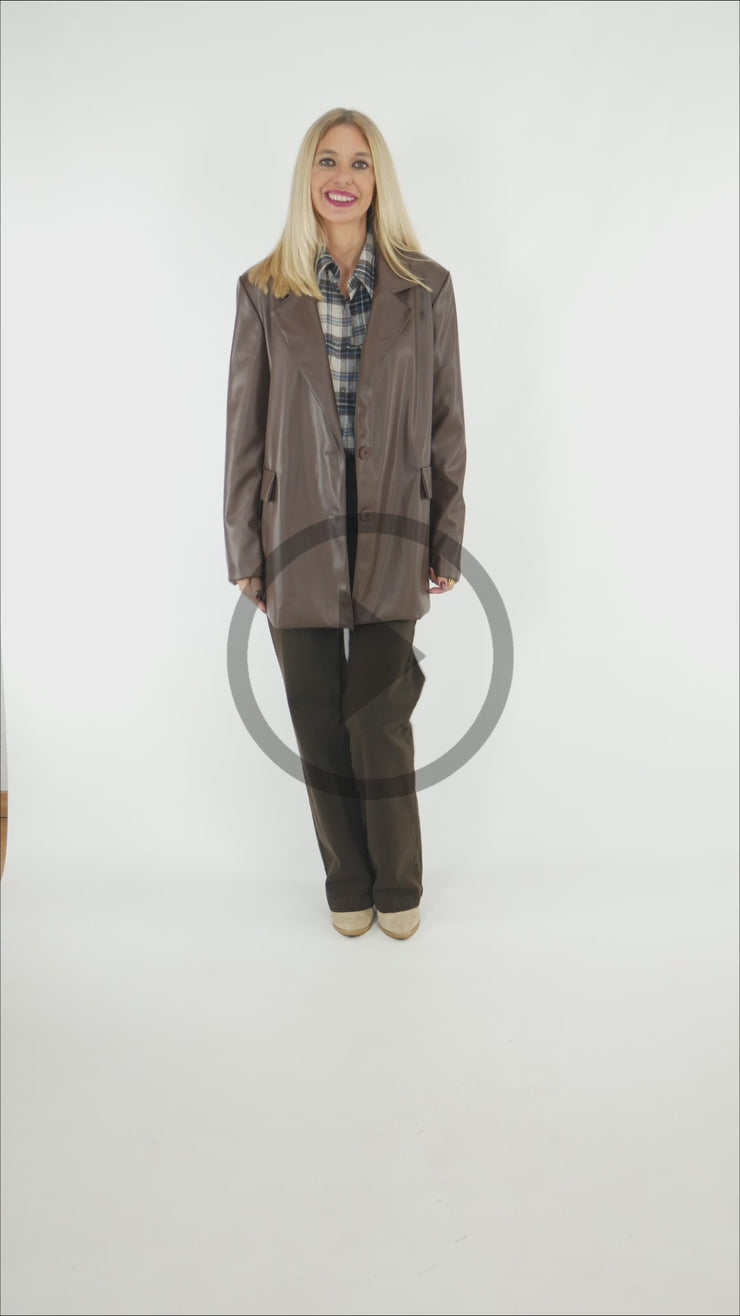 Blazer Oversize Efecto Piel